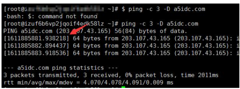 在Linux服務器中用Ping命令輸出時間戳 - 小浪云數據