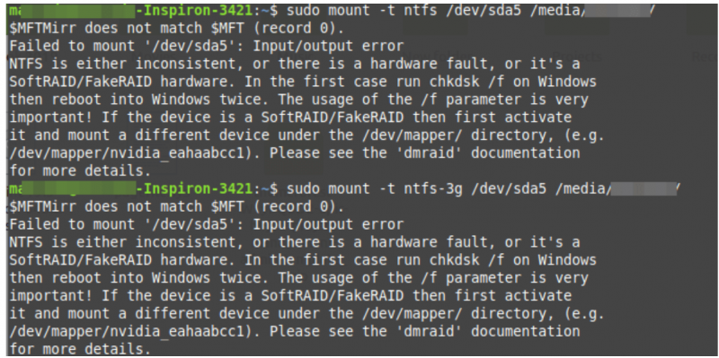 修復Linux服務器中NTFS分區掛載失敗的錯誤？